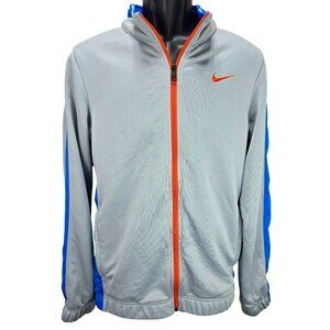 Nike Dri-Fit Mens Gray & Blue Full-Zip Jacket  Small